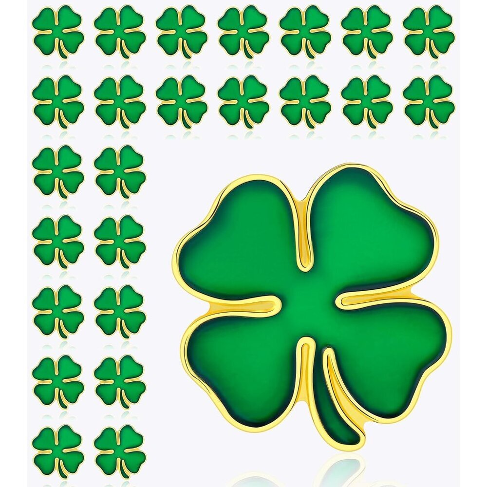 25/50/100/200 pieces St. Patrick's Day pin small green enamel Four leaf clover l